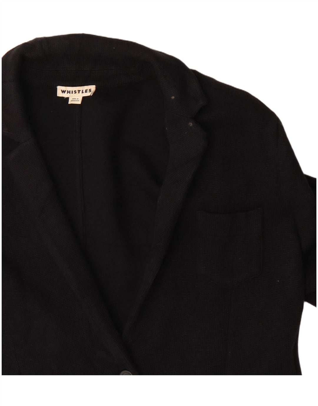 Whistles Veste Blazer 2 Boutons Femme UK 16 Grand Coton Noir