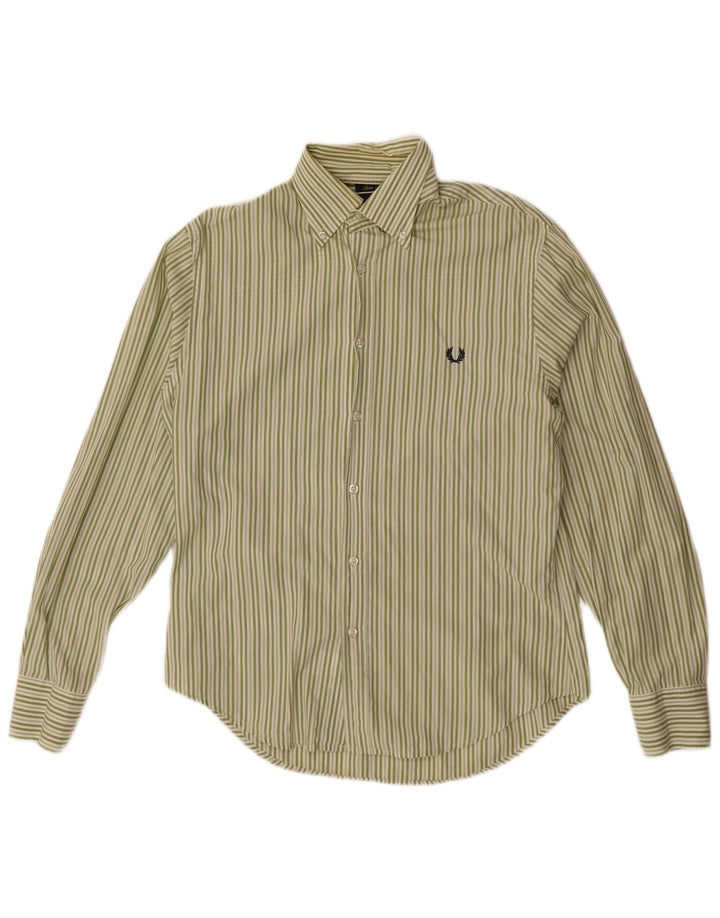 Fred Perry Chemise Slim Fit Homme Vert Moyen Rayures