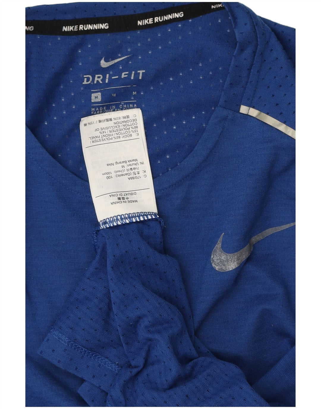 NIKE T-Shirt Dri Fit Homme Bleu Moyen Polyester