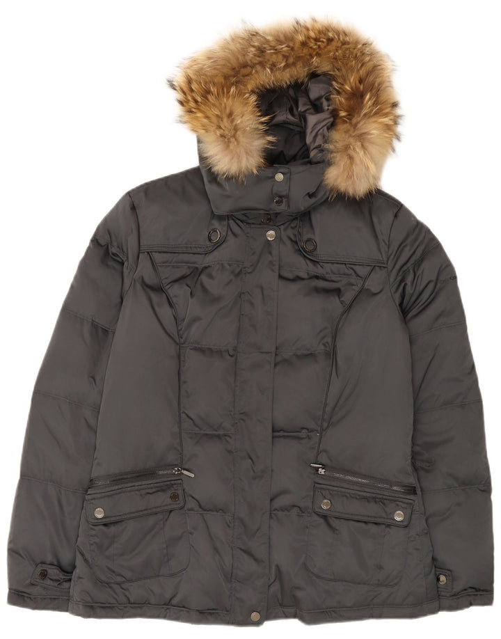 Geox Veste matelassée à capuche Respira pour femme UK 14 Large Gris