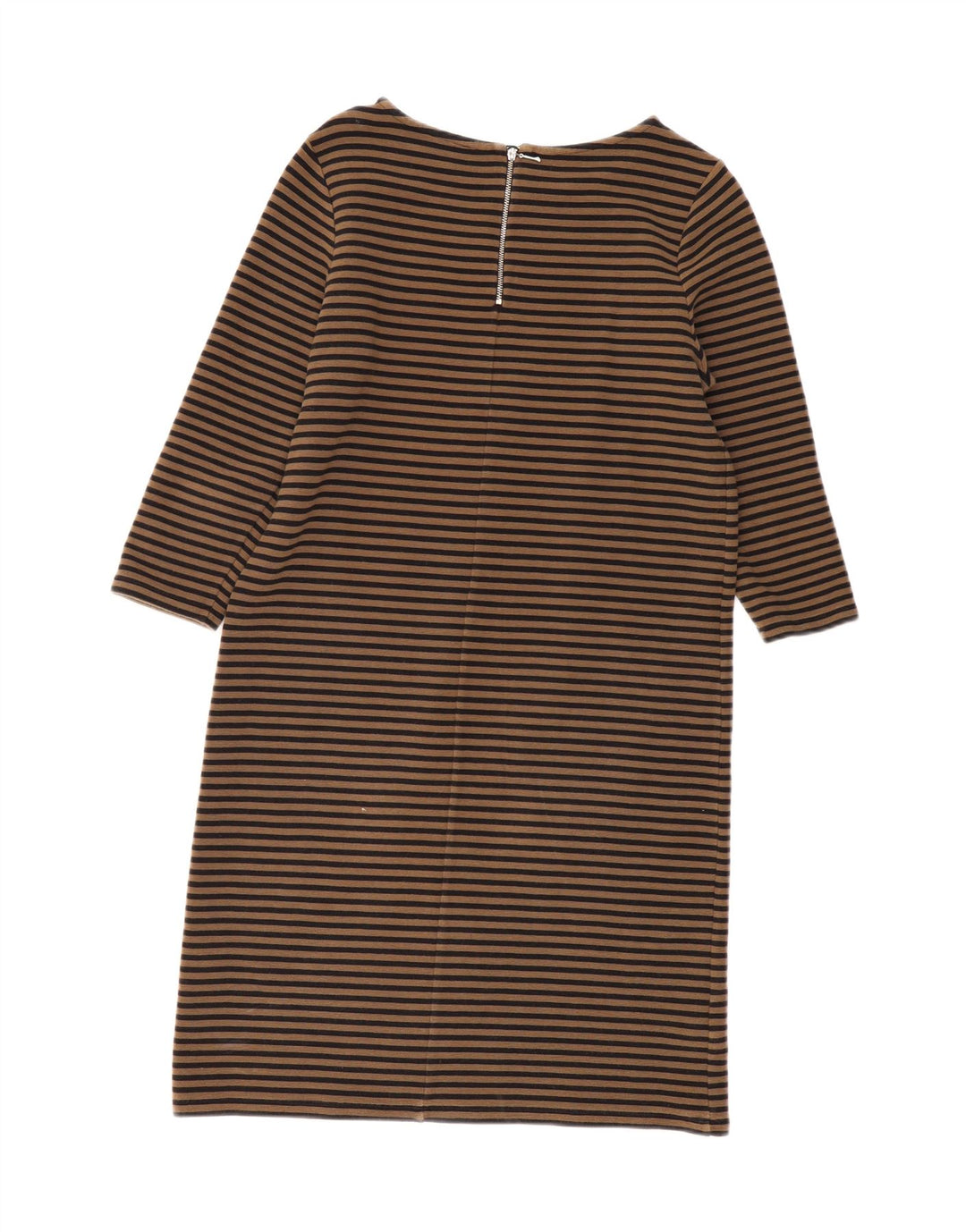 LAURA ASHLEY Robe droite à manches 3/4 pour femme UK 12 Beige moyen rayé