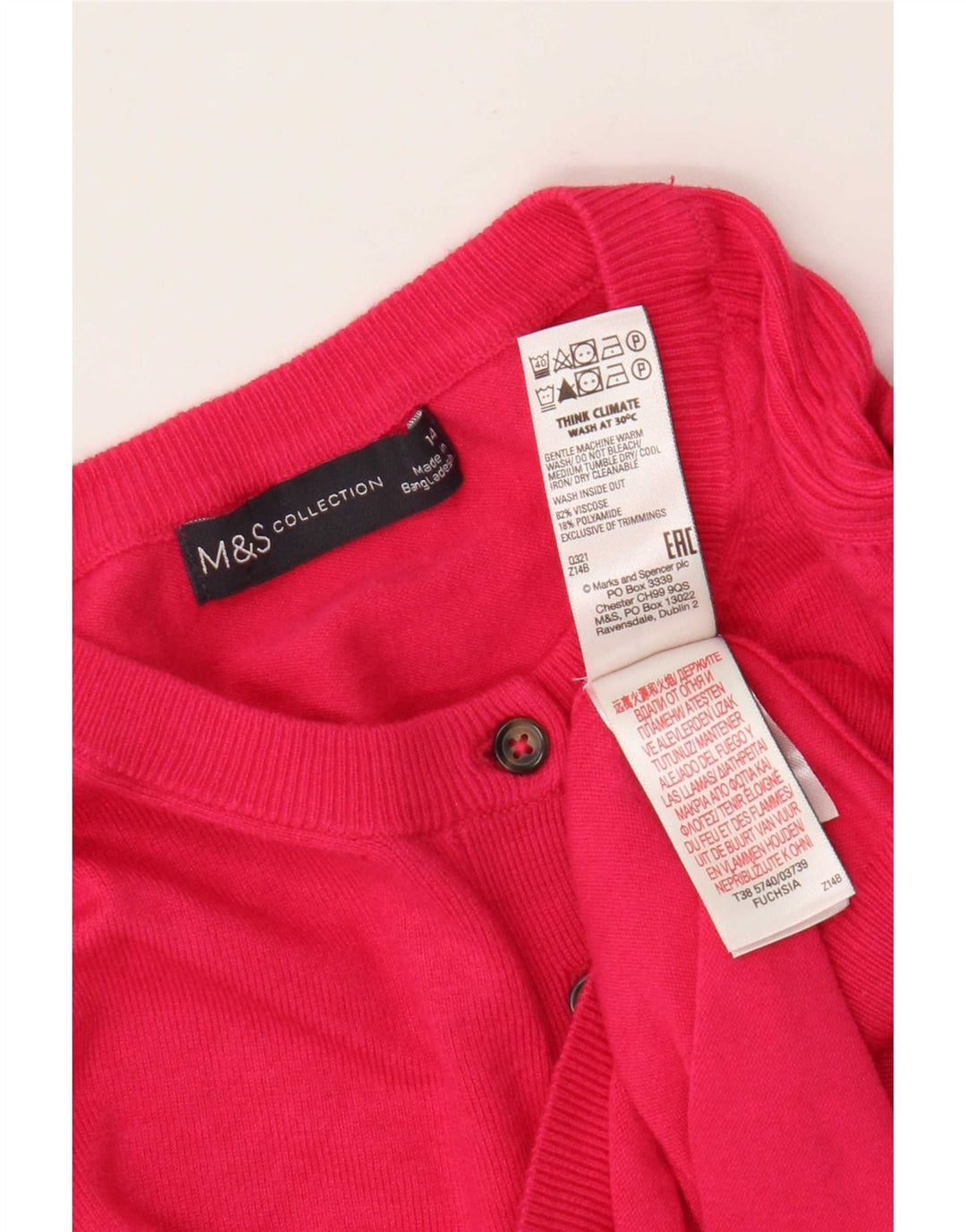 Marks & Spencer Cardigan pour femme en viscose rose moyen UK 44