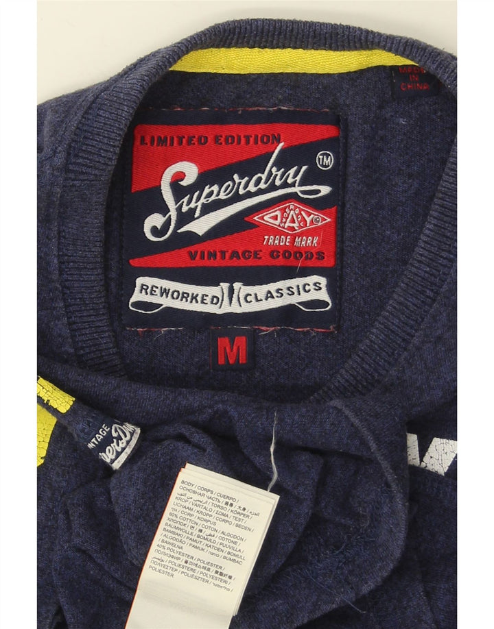 SUPERDRY T-Shirt Graphique Homme Bleu Marine Moyen Coton