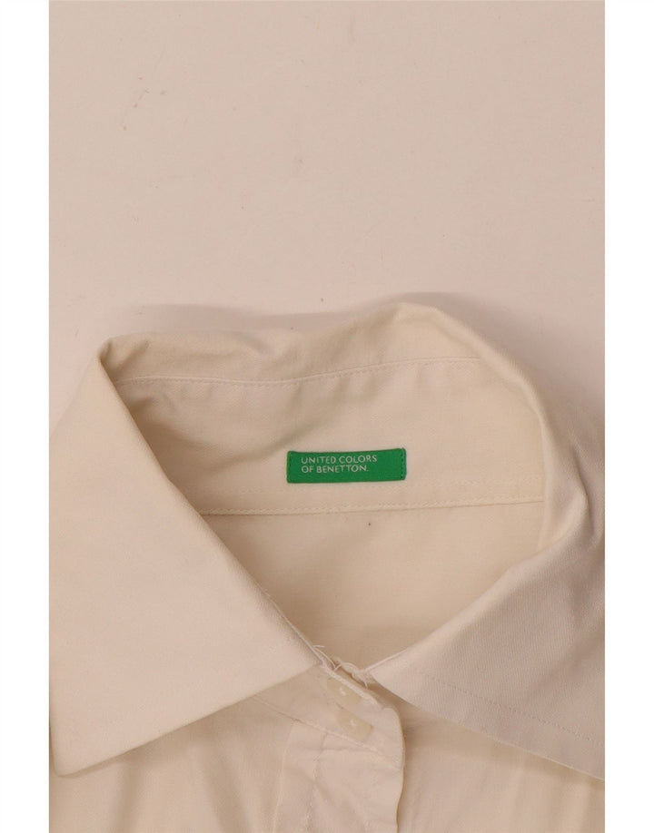 Benetton Chemise Femme UK 12 Medium Blanc