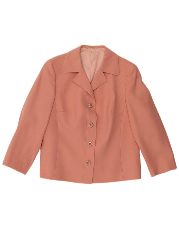 Goldix Veste Blazer 4 Boutons Femme UK 12 Laine Rose Moyen