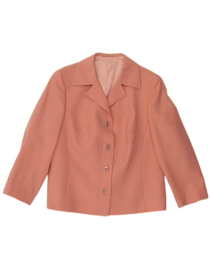 Goldix Veste Blazer 4 Boutons Femme UK 12 Laine Rose Moyen