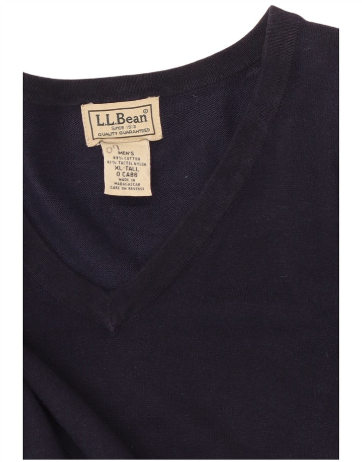 L.L.Bean Pull col V pour homme XL en coton bleu marine