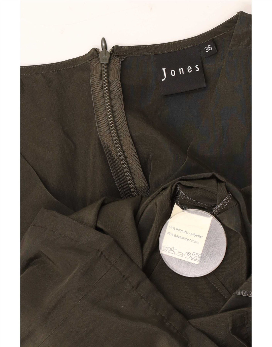 Jones Robe fourreau sans manches pour femme EU 36 Petit Kaki Polyester