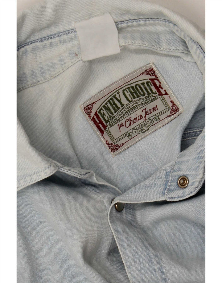 Chemise en jean vintage pour homme XL Bleu