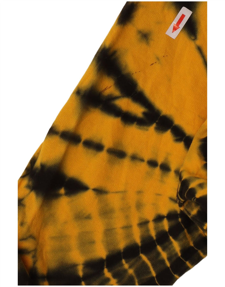 Dkny Sweat-shirt graphique surdimensionné pour femme UK 10 Petit jaune tie-dye