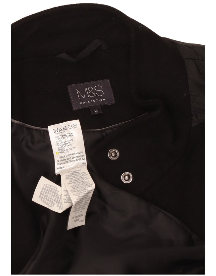 Marks & Spencer Manteau matelassé pour femme UK 16 Large Noir Polyester