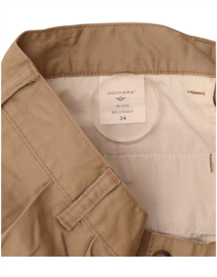 DOCKERS Short Chino Pegged Homme W34 Large Beige Coton