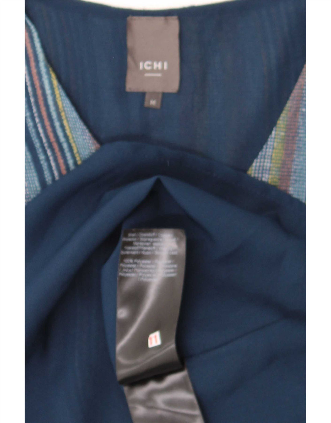 Ichi Robe trapèze pour femme UK 44 Polyester rayé bleu moyen