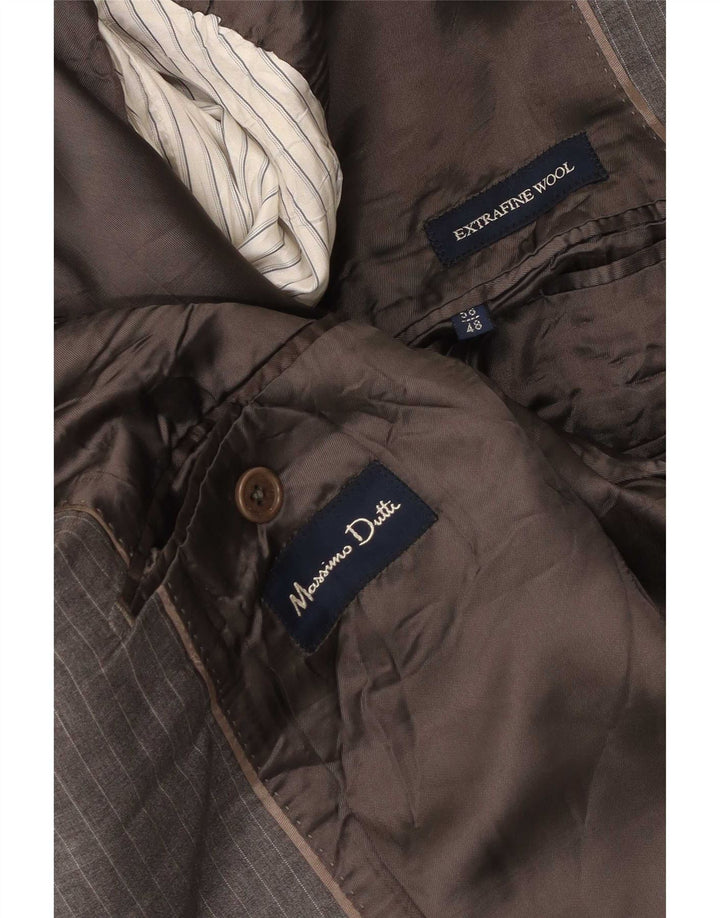 Massimo Dutti Veste Blazer 2 Boutons Homme EU 58 2XL Laine à Rayures Grises
