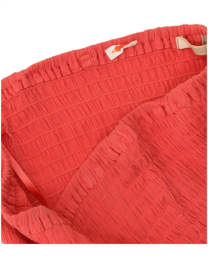 Marks & Spencer Robe bustier pour femme UK 12 Coton rouge moyen