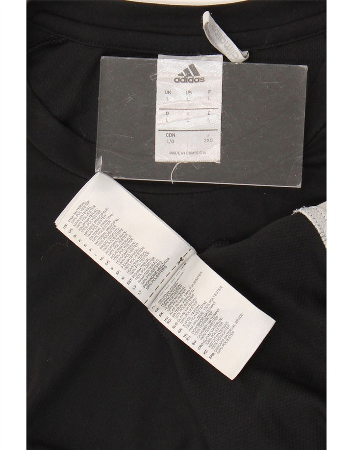 ADIDAS T-shirt Climalite pour hommes, grand noir, polyester color block