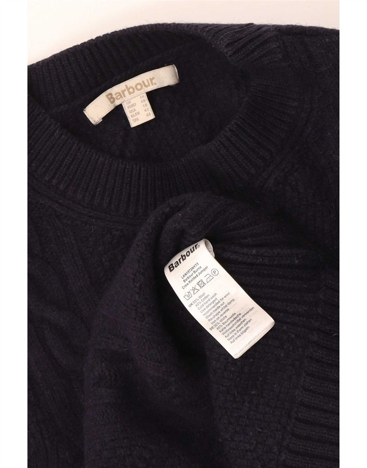 Barbour Pull ras du cou pour femme UK 14 Grande laine bleu marine