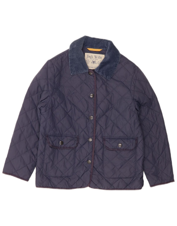 Jack Wills Veste matelassée pour femme UK 14 Medium Navy Blue Nylon
