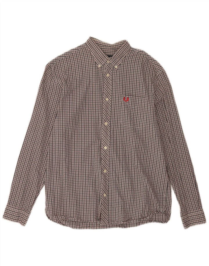 Fred Perry Chemise Homme Grand Carreau Multicolore Coton