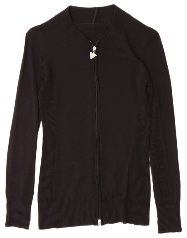 Guess Cardigan graphique pour femme UK 14 Large Noir Viscose