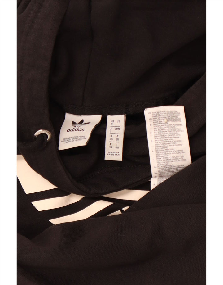 ADIDAS Pull à capuche graphique surdimensionné pour femme UK 8 Small Noir Colourblock