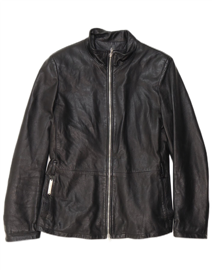 Coconuda Veste en cuir pour femme UK 12 Cuir noir moyen