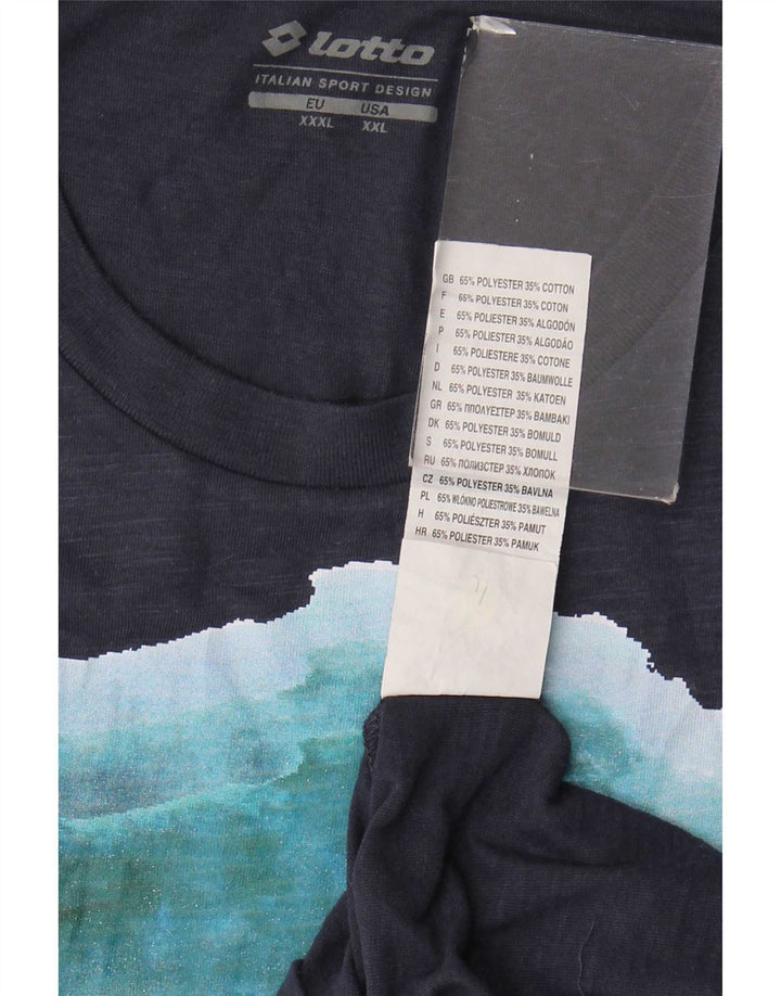 Lotto T-Shirt Graphique Homme Top 3XL Bleu Marine Polyester