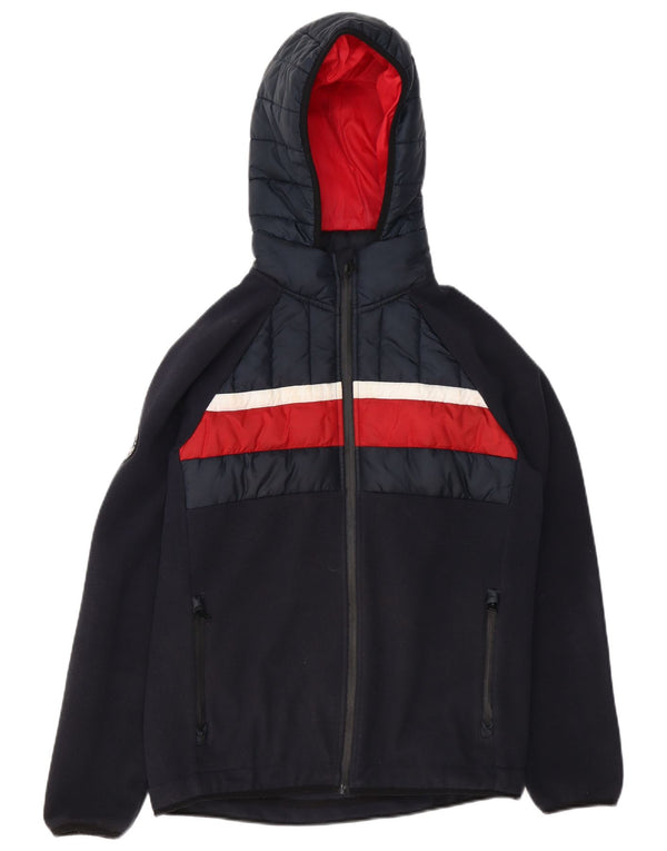 Superdry Veste bomber à capuche pour homme UK 38 Bleu marine moyen Colourblock