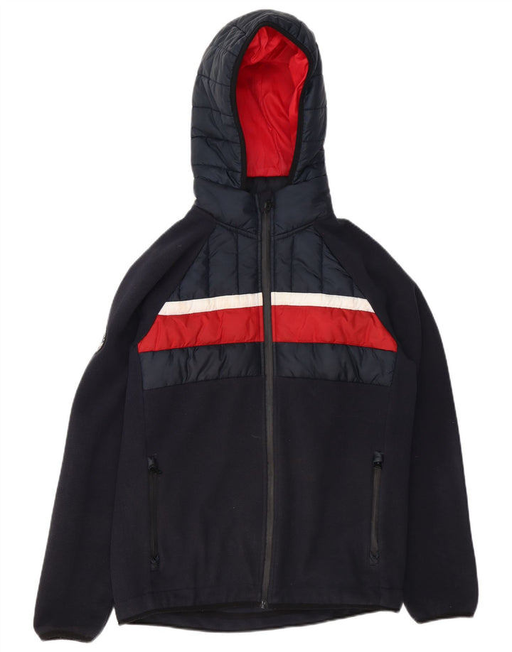 Superdry Veste bomber à capuche pour homme UK 38 Bleu marine moyen Colourblock
