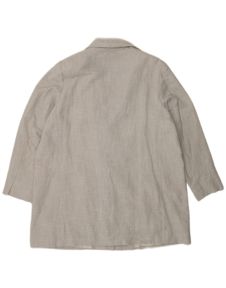 Marks & Spencer Manteau croisé pour femme UK 20 2XL Bleu à carreaux Polyester