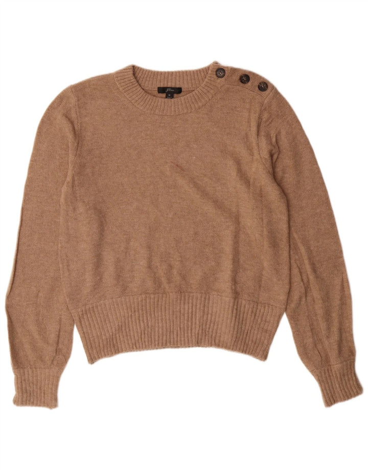 J. CREW Pull à col rond pour femme UK 14 Nylon marron moyen