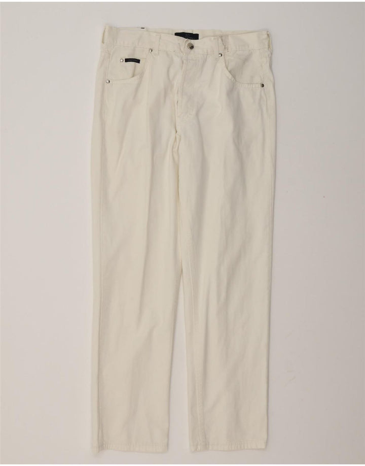 VALENTINO Pantalon Droit Casual Homme W36 L31 Blanc Coton