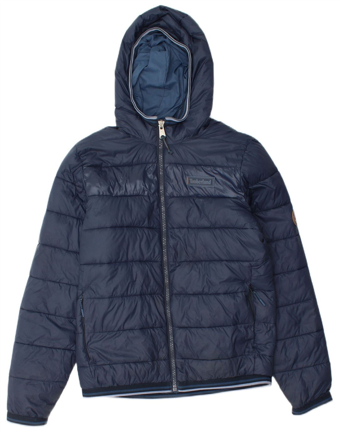 TIMBERLAND Veste matelassée à capuche pour homme UK 36 Small Bleu Marine Nylon