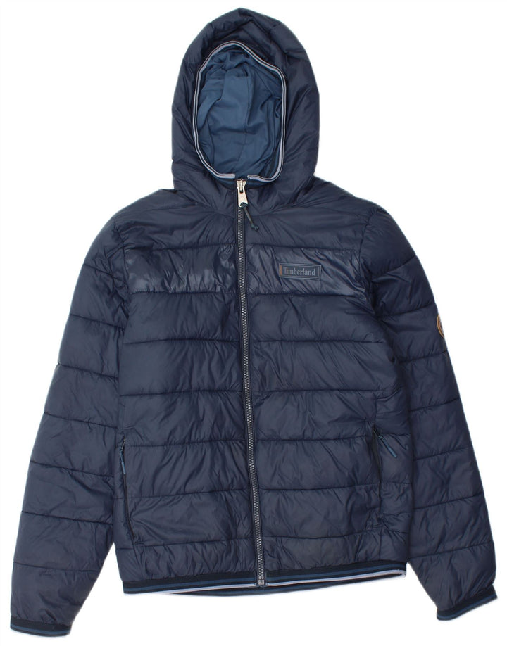 TIMBERLAND Veste matelassée à capuche pour homme UK 36 Small Bleu Marine Nylon
