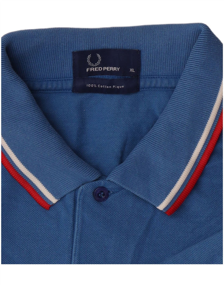Fred Perry Polo Homme XL Bleu Rayé Coton