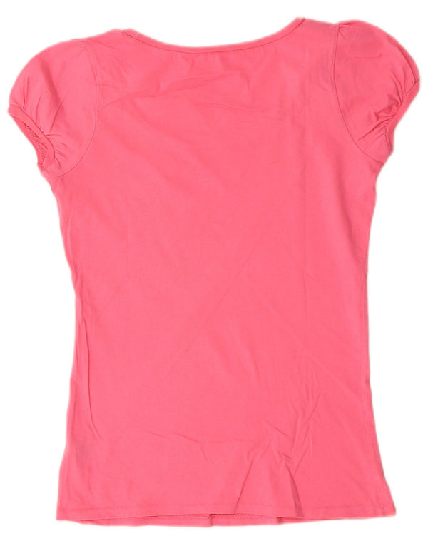 Ralph Lauren T-shirt graphique pour femme UK 10 Petit coton rose