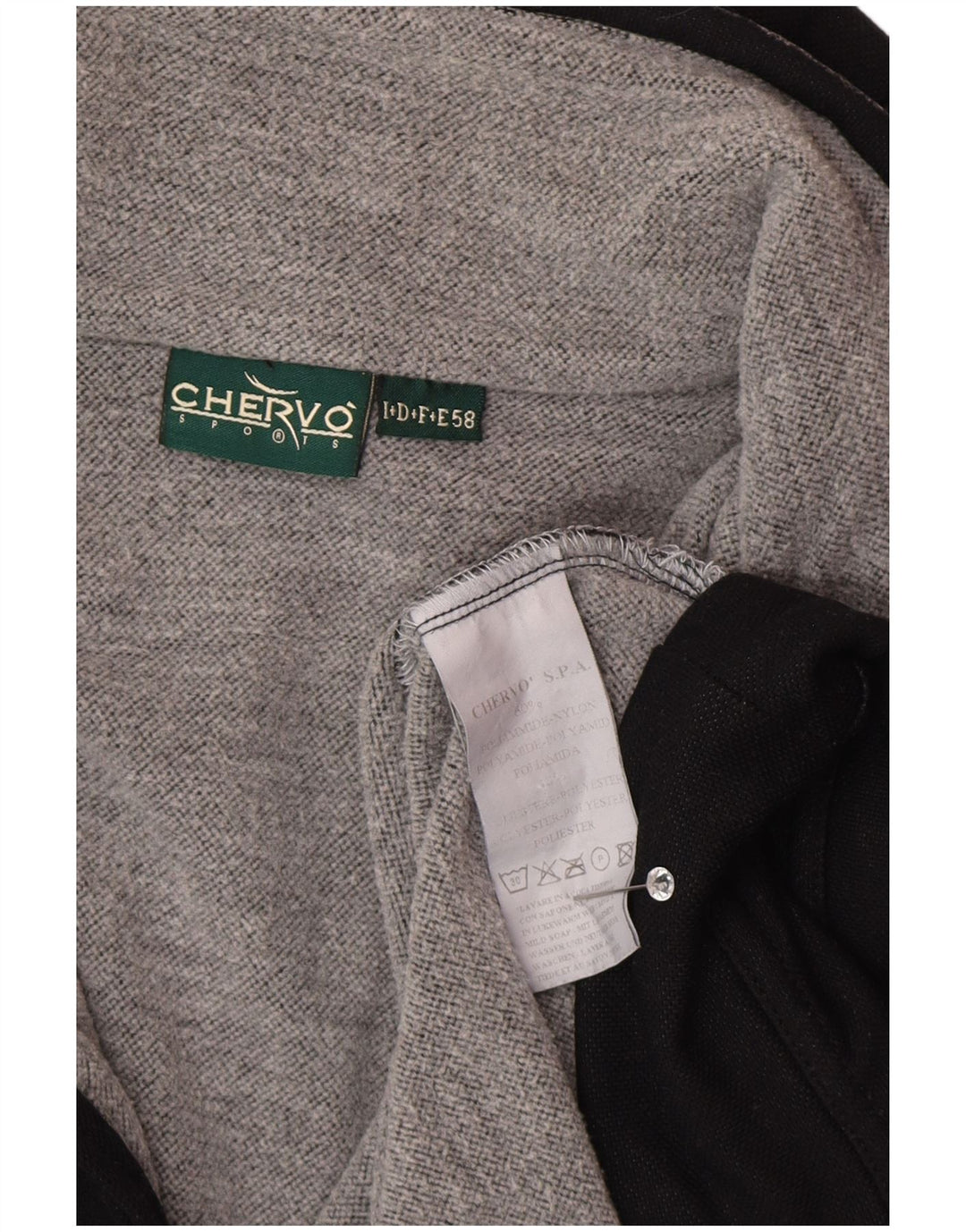 Chervo Sweat-shirt col zippé pour homme IT 58 3XL Noir Polyamide