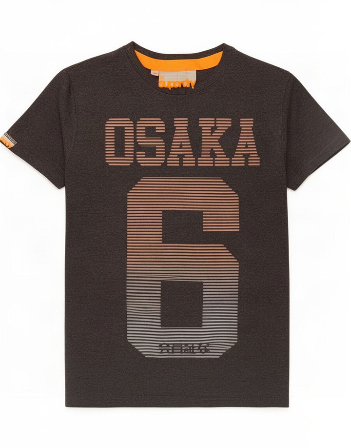 Superdry T-Shirt Graphique Osaka Homme Petit Gris Coton
