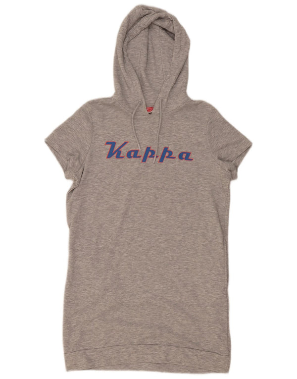 Kappa Robe à capuche graphique à manches courtes pour femme UK 14 Gris moyen Coton