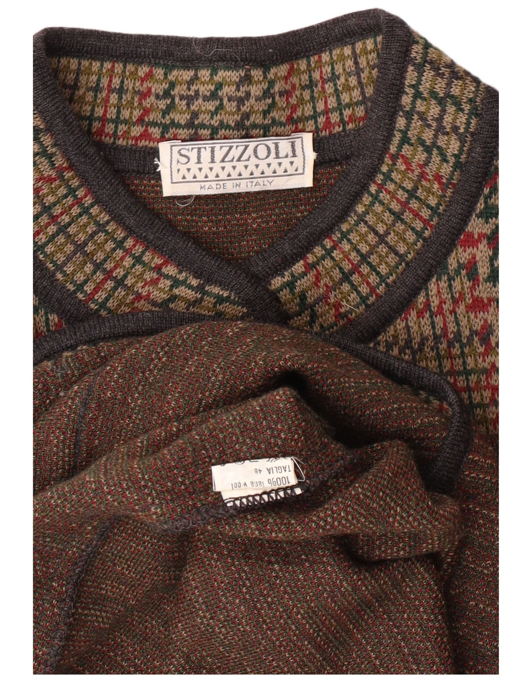 STIZZOLI Veste blazer en tricot à 6 boutons pour femme IT 48 XL pied-de-poule marron