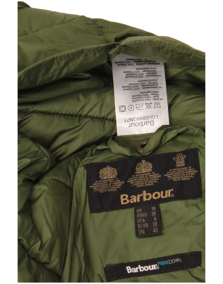 Barbour Veste matelassée surdimensionnée pour femme UK 10 Petit Kaki Polyester