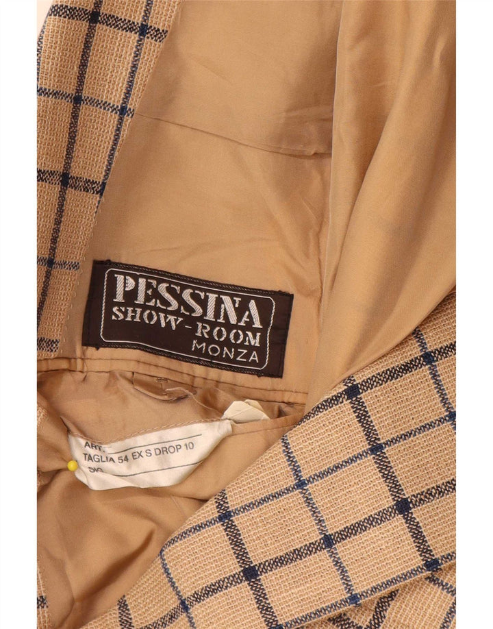 Cerruti 1881 Veste blazer à 2 boutons pour homme IT 54 2XL Beige à carreaux classique