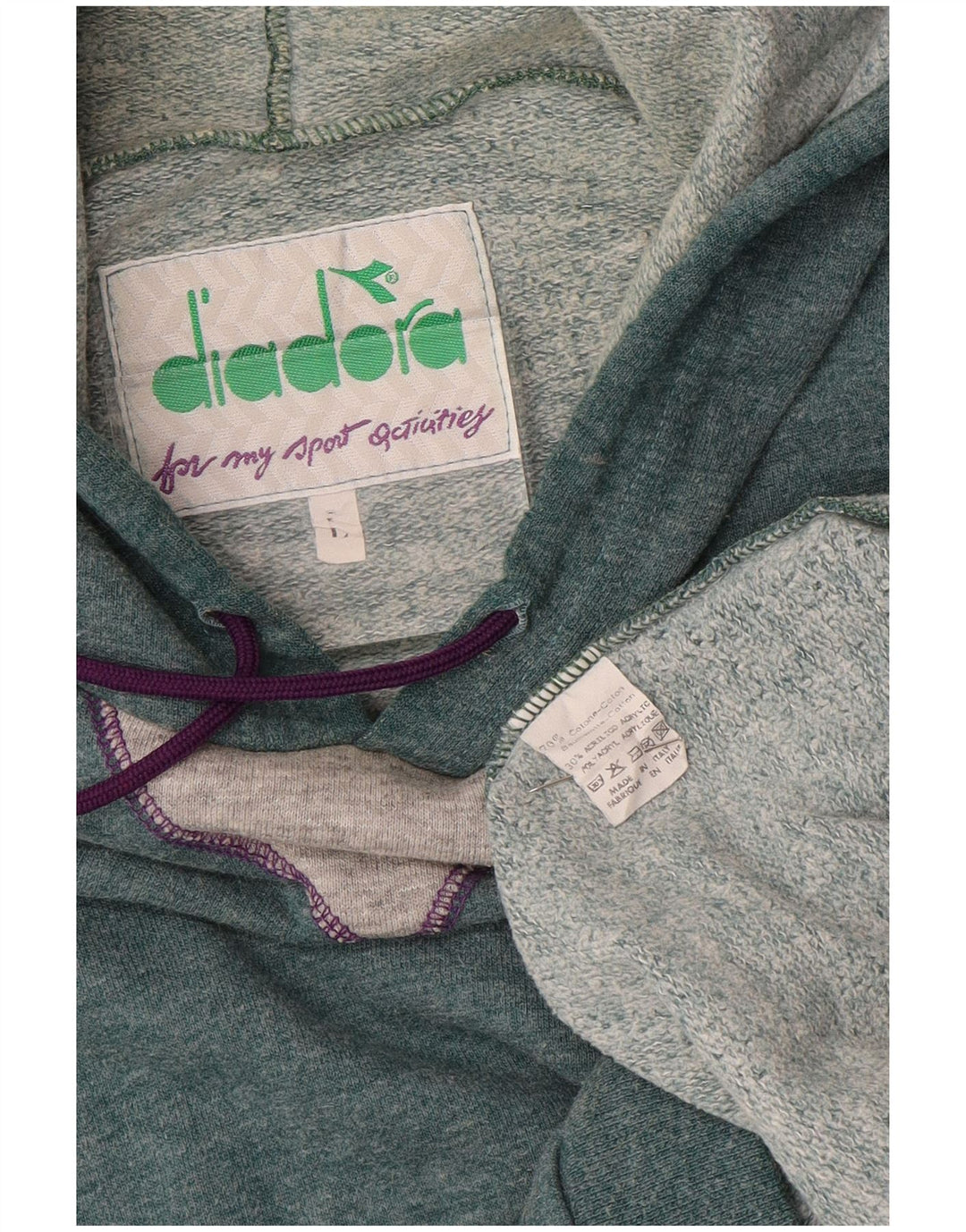 DIADORA Pull à capuche sans manches pour homme en coton bleu moyen