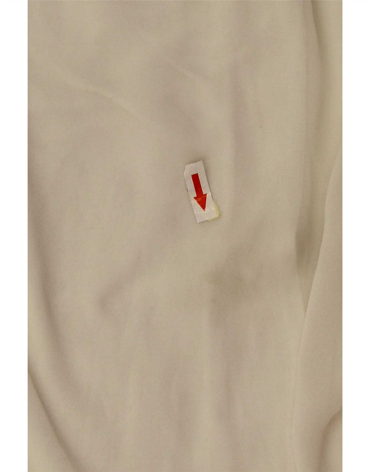 Zara Femme Chemisier Oversize Top UK 14 Polyester Blanc Moyen