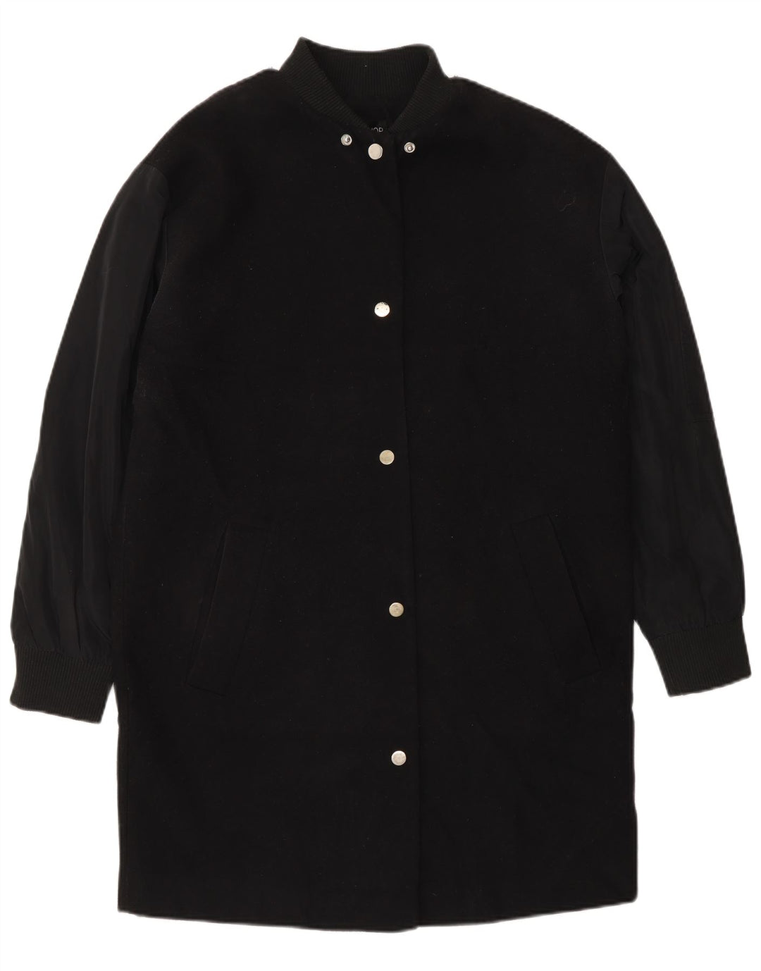 Topshop Manteau surdimensionné pour femme UK 8 Small Noir Polyester