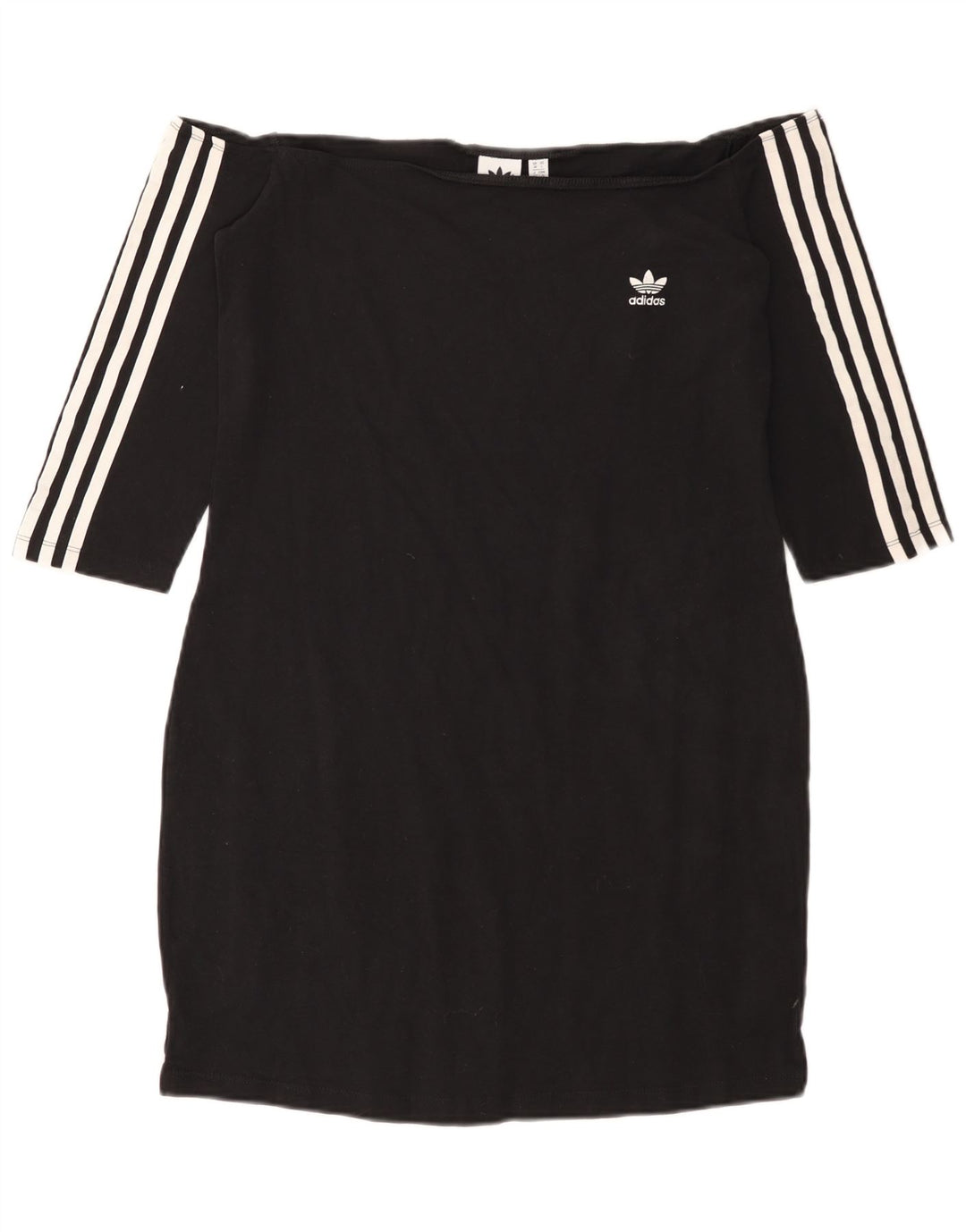 ADIDAS Robe à épaules dénudées pour femme UK 18 XL Coton noir