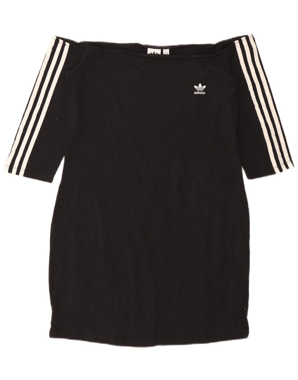 ADIDAS Robe à épaules dénudées pour femme UK 18 XL Coton noir