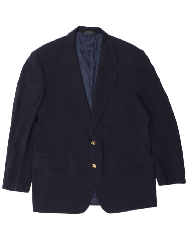 Ferre Veste Blazer 2 Boutons Homme IT 54 2XL Bleu Marine Laine Vierge