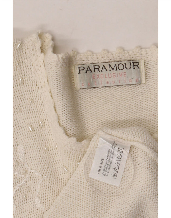 Paramour Cardigan pour femme Taille unique Blanc Floral Ramie