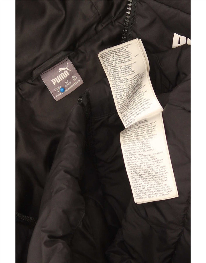 Puma Veste matelassée à capuche garçon 9-10 ans Noir Polyester